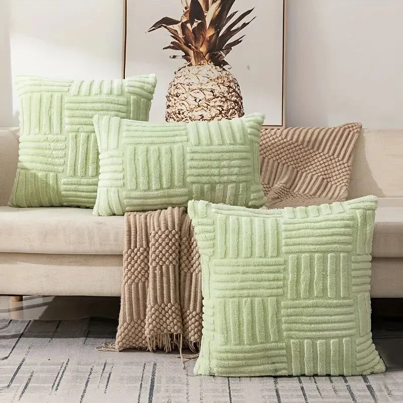 Cushion Covers Pillowcase Throw Pillow Cover Boho Faux Fur Plush 1 Pc Soft Decorative Cushion Cover Modern Textured Pillowcase for Sofa Couch Bed Living Room