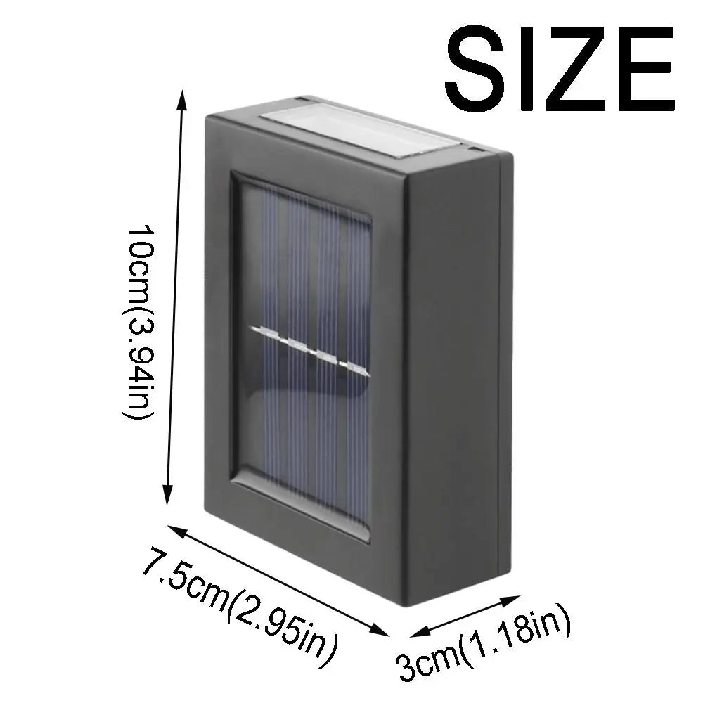 Solar Wall Lamp Outdoor LED Wall Lamp Modern Luxury Waterproof Exterior Light Solar Powered Up Down Wall Sconce Contemporary Garden Porch Patio Fence Villa Balcony Security Outdoor Lighting Fixture
