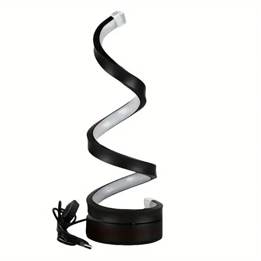 Luxury Modern Spiral LED Bedside Lamp, Designer Desk Table Lamp, Contemporary Decorative Nightstand Light, Minimalist Ambient Lighting, Elegant Bedroom Lamp, USB LED Night Light, Artistic Twisted Lamp for Bedroom Living Room Office Home Decor