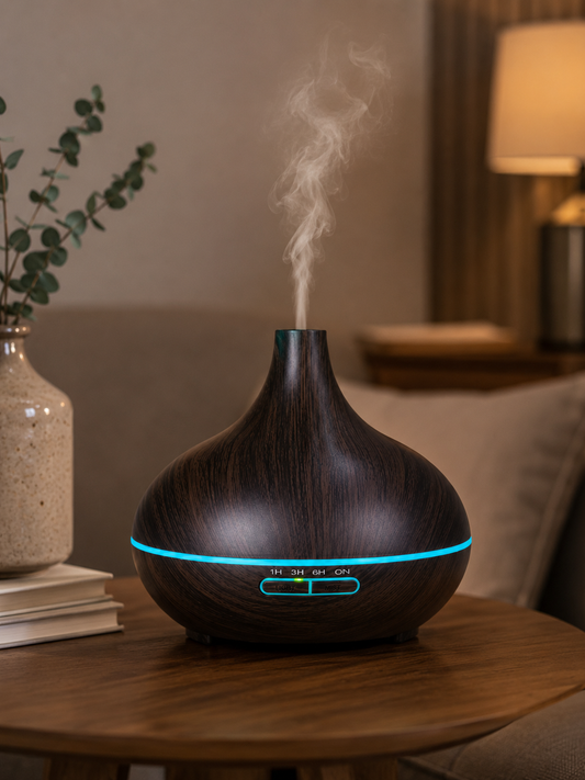 Diffuser 550ml Aroma Diffuser, Essential Oil Diffuser Humidifier, Ultrasonic Air Humidifier, Hotel Collection Fragrance Diffuser, Bedroom Aromatherapy Diffuser, Large Capacity Cool Mist Humidifier, LED Light Wood Grain Diffuser, Bedroom Decor