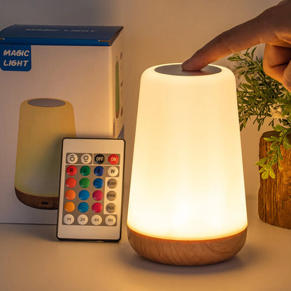 Luxury Bedside Lamp RGB Table Lamp Modern Nightstand Lamp LED Ambient Light for Bedroom Living Room Desk Home Decor