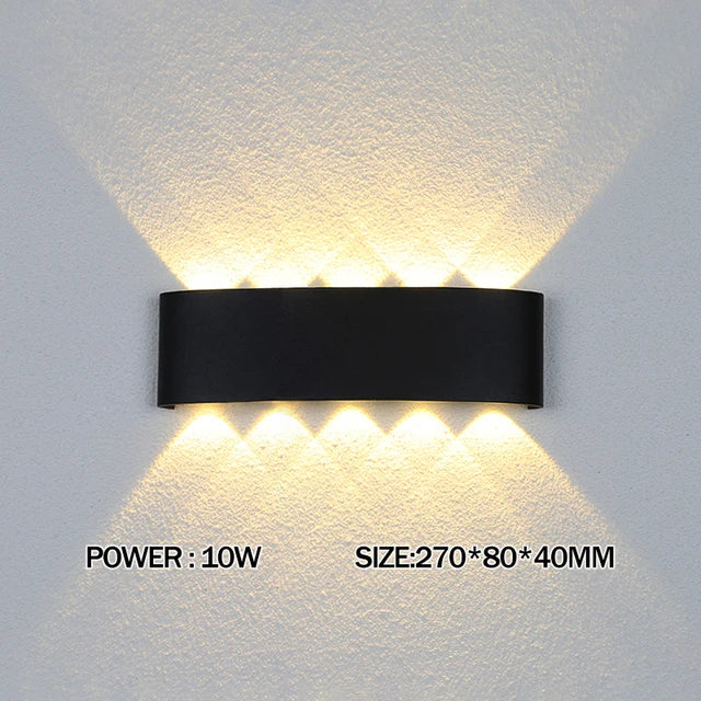 Wall Lamp Modern LED Outdoor Wall Lamp Luxury Waterproof Exterior Wall Sconce Up Down Light Contemporary Outdoor Lighting Fixture Black Aluminum Porch Light Patio Garden Villa Entryway Facade Balcony Wall Mounted Lamp