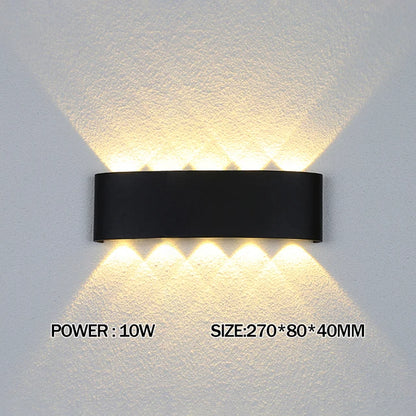 Wall Lamp Modern LED Outdoor Wall Lamp Luxury Waterproof Exterior Wall Sconce Up Down Light Contemporary Outdoor Lighting Fixture Black Aluminum Porch Light Patio Garden Villa Entryway Facade Balcony Wall Mounted Lamp