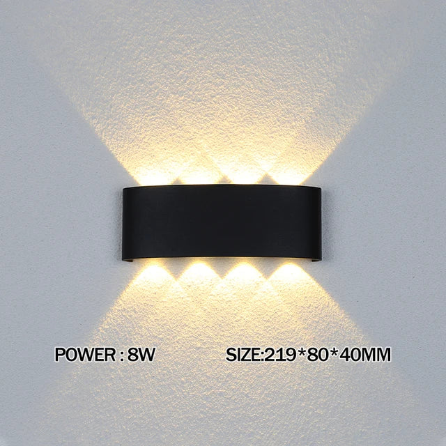 Wall Lamp Modern LED Outdoor Wall Lamp Luxury Waterproof Exterior Wall Sconce Up Down Light Contemporary Outdoor Lighting Fixture Black Aluminum Porch Light Patio Garden Villa Entryway Facade Balcony Wall Mounted Lamp