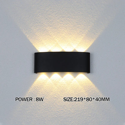 Wall Lamp Modern LED Outdoor Wall Lamp Luxury Waterproof Exterior Wall Sconce Up Down Light Contemporary Outdoor Lighting Fixture Black Aluminum Porch Light Patio Garden Villa Entryway Facade Balcony Wall Mounted Lamp