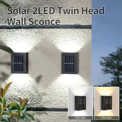 Solar Wall Lamp Outdoor LED Wall Lamp Modern Luxury Waterproof Exterior Light Solar Powered Up Down Wall Sconce Contemporary Garden Porch Patio Fence Villa Balcony Security Outdoor Lighting Fixture