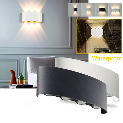 Wall Lamp Modern LED Outdoor Wall Lamp Luxury Waterproof Exterior Wall Sconce Up Down Light Contemporary Outdoor Lighting Fixture Black Aluminum Porch Light Patio Garden Villa Entryway Facade Balcony Wall Mounted Lamp