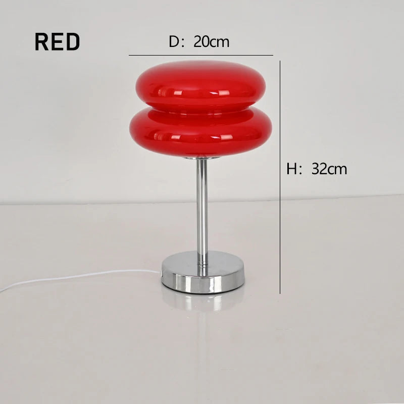 Table Lamp Bedside Lamp Luxury Macaron Modern LED Night Light Hotel Bedroom Decor Designer Glass Mushroom Lamp Nordic Minimalist Bedside Table Light Living Room Reading Lamp Ambient Lighting Contemporary