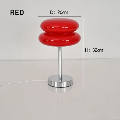 Table Lamp Bedside Lamp Luxury Macaron Modern LED Night Light Hotel Bedroom Decor Designer Glass Mushroom Lamp Nordic Minimalist Bedside Table Light Living Room Reading Lamp Ambient Lighting Contemporary