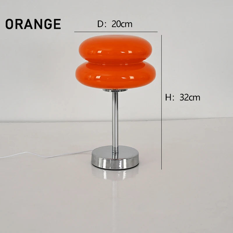 Table Lamp Bedside Lamp Luxury Macaron Modern LED Night Light Hotel Bedroom Decor Designer Glass Mushroom Lamp Nordic Minimalist Bedside Table Light Living Room Reading Lamp Ambient Lighting Contemporary