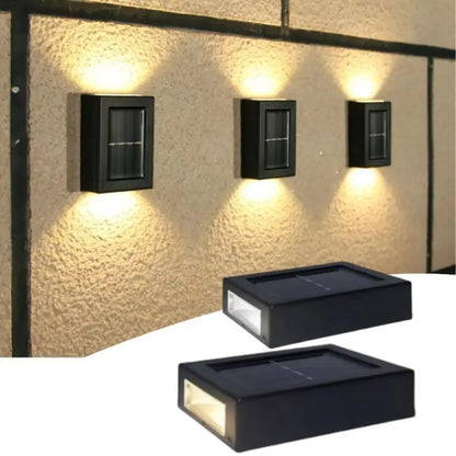 Solar Wall Lamp Outdoor LED Wall Lamp Modern Luxury Waterproof Exterior Light Solar Powered Up Down Wall Sconce Contemporary Garden Porch Patio Fence Villa Balcony Security Outdoor Lighting Fixture