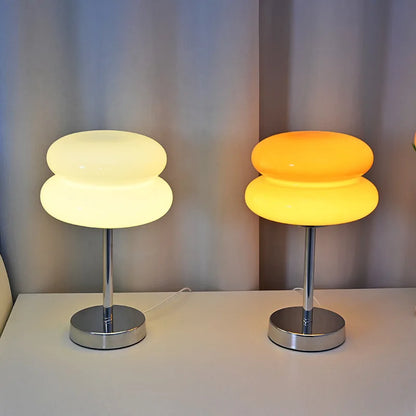 Table Lamp Bedside Lamp Luxury Macaron Modern LED Night Light Hotel Bedroom Decor Designer Glass Mushroom Lamp Nordic Minimalist Bedside Table Light Living Room Reading Lamp Ambient Lighting Contemporary