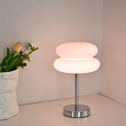 Table Lamp Bedside Lamp Luxury Macaron Modern LED Night Light Hotel Bedroom Decor Designer Glass Mushroom Lamp Nordic Minimalist Bedside Table Light Living Room Reading Lamp Ambient Lighting Contemporary