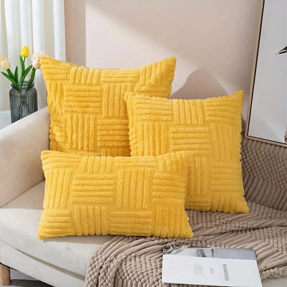 Cushion Covers Pillowcase Throw Pillow Cover Boho Faux Fur Plush 1 Pc Soft Decorative Cushion Cover Modern Textured Pillowcase for Sofa Couch Bed Living Room