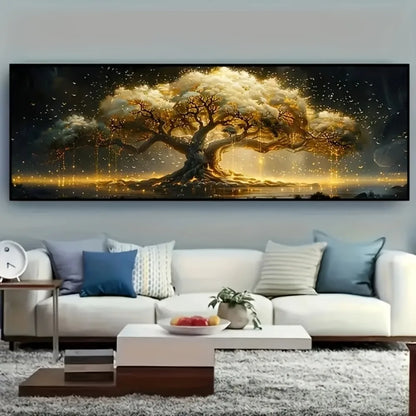 Wall Art Luxury Canvas Print Modern Abstract Tree Painting Large Unframed Canvas Wall Decor for Living Room Bedroom Office Home Decoration