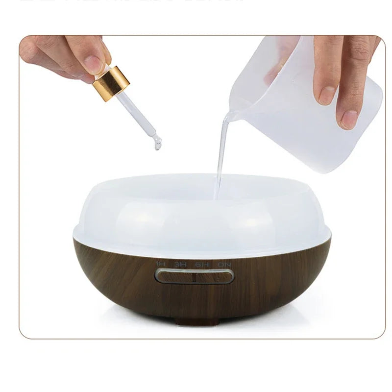 Diffuser 550ml Aroma Diffuser, Essential Oil Diffuser Humidifier, Ultrasonic Air Humidifier, Hotel Collection Fragrance Diffuser, Bedroom Aromatherapy Diffuser, Large Capacity Cool Mist Humidifier, LED Light Wood Grain Diffuser, Bedroom Decor