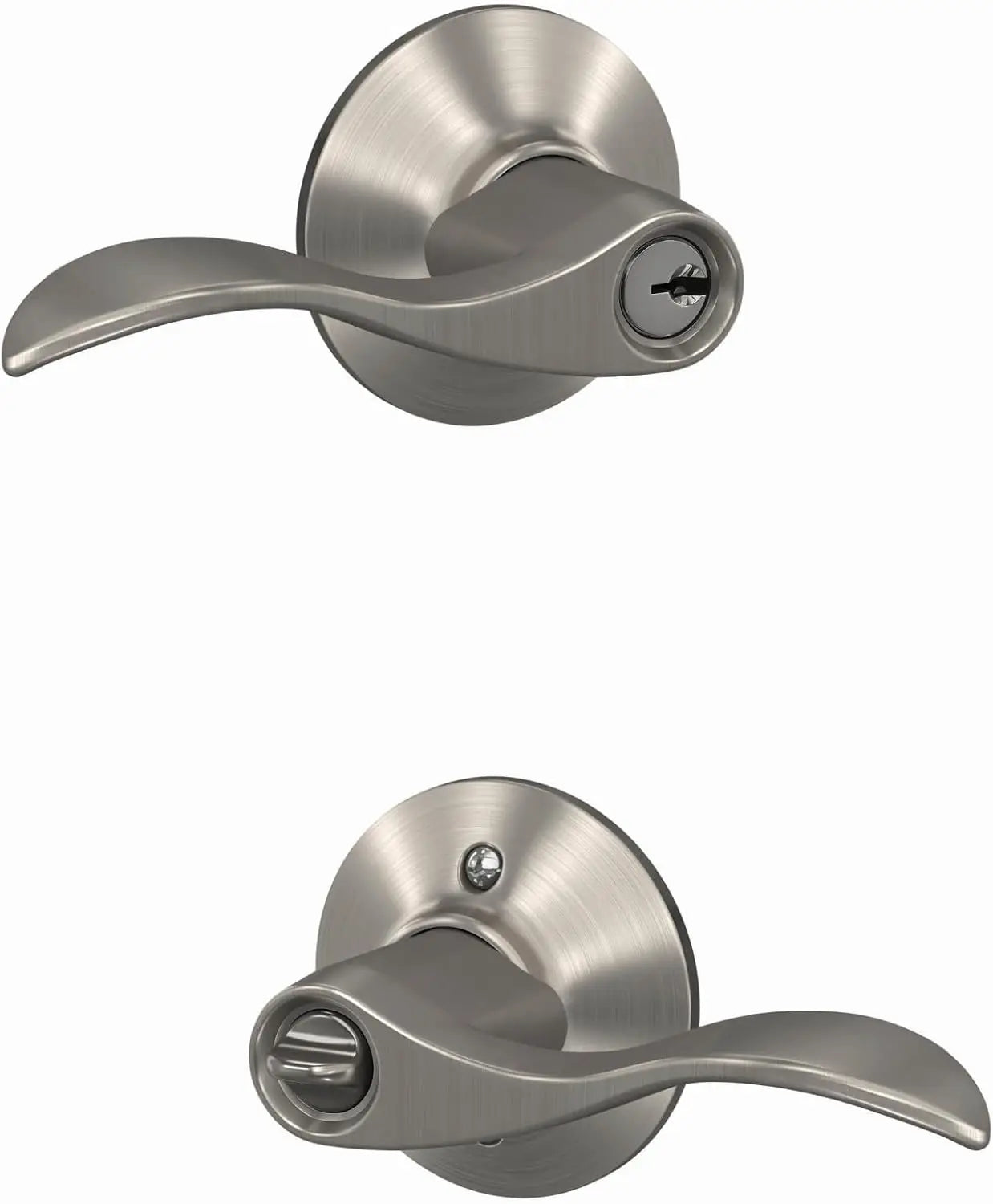 Door Handle Modern Hotel Door Lever Handle Luxury Interior Door Hardware Stainless Steel Bedroom Bathroom Privacy Lock Contemporary Minimalist Home Decor Durable Security Door Handle Set