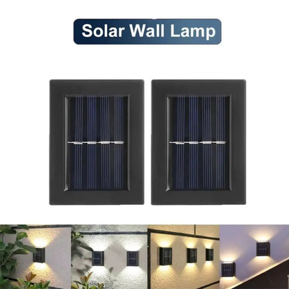 Solar Wall Lamp Outdoor LED Wall Lamp Modern Luxury Waterproof Exterior Light Solar Powered Up Down Wall Sconce Contemporary Garden Porch Patio Fence Villa Balcony Security Outdoor Lighting Fixture