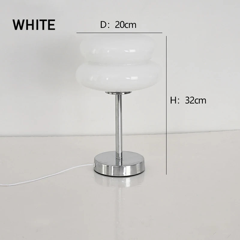Table Lamp Bedside Lamp Luxury Macaron Modern LED Night Light Hotel Bedroom Decor Designer Glass Mushroom Lamp Nordic Minimalist Bedside Table Light Living Room Reading Lamp Ambient Lighting Contemporary