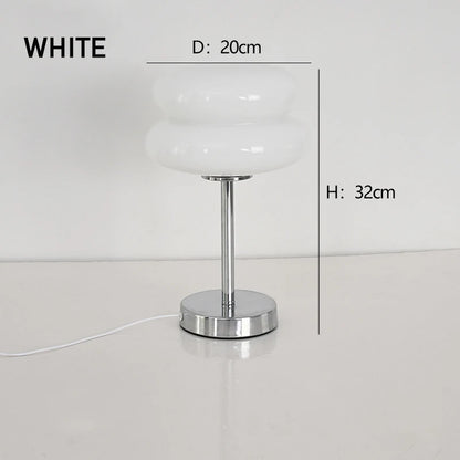 Table Lamp Bedside Lamp Luxury Macaron Modern LED Night Light Hotel Bedroom Decor Designer Glass Mushroom Lamp Nordic Minimalist Bedside Table Light Living Room Reading Lamp Ambient Lighting Contemporary