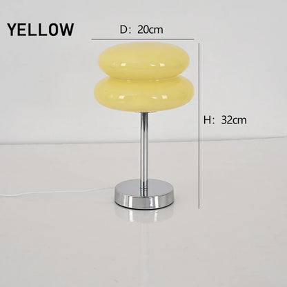 Table Lamp Bedside Lamp Luxury Macaron Modern LED Night Light Hotel Bedroom Decor Designer Glass Mushroom Lamp Nordic Minimalist Bedside Table Light Living Room Reading Lamp Ambient Lighting Contemporary