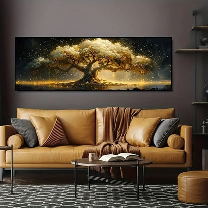 Wall Art Luxury Canvas Print Modern Abstract Tree Painting Large Unframed Canvas Wall Decor for Living Room Bedroom Office Home Decoration