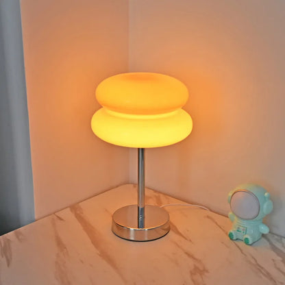 Table Lamp Bedside Lamp Luxury Macaron Modern LED Night Light Hotel Bedroom Decor Designer Glass Mushroom Lamp Nordic Minimalist Bedside Table Light Living Room Reading Lamp Ambient Lighting Contemporary