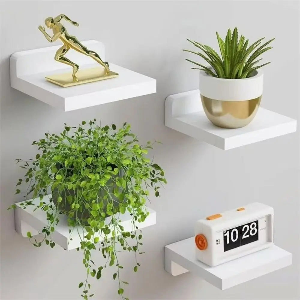 Floating Shelves Modern 4PCS Decorative Wall Shelves Small Wall Mounted Storage Shelves for Bathroom Kitchen Bedroom Living Room