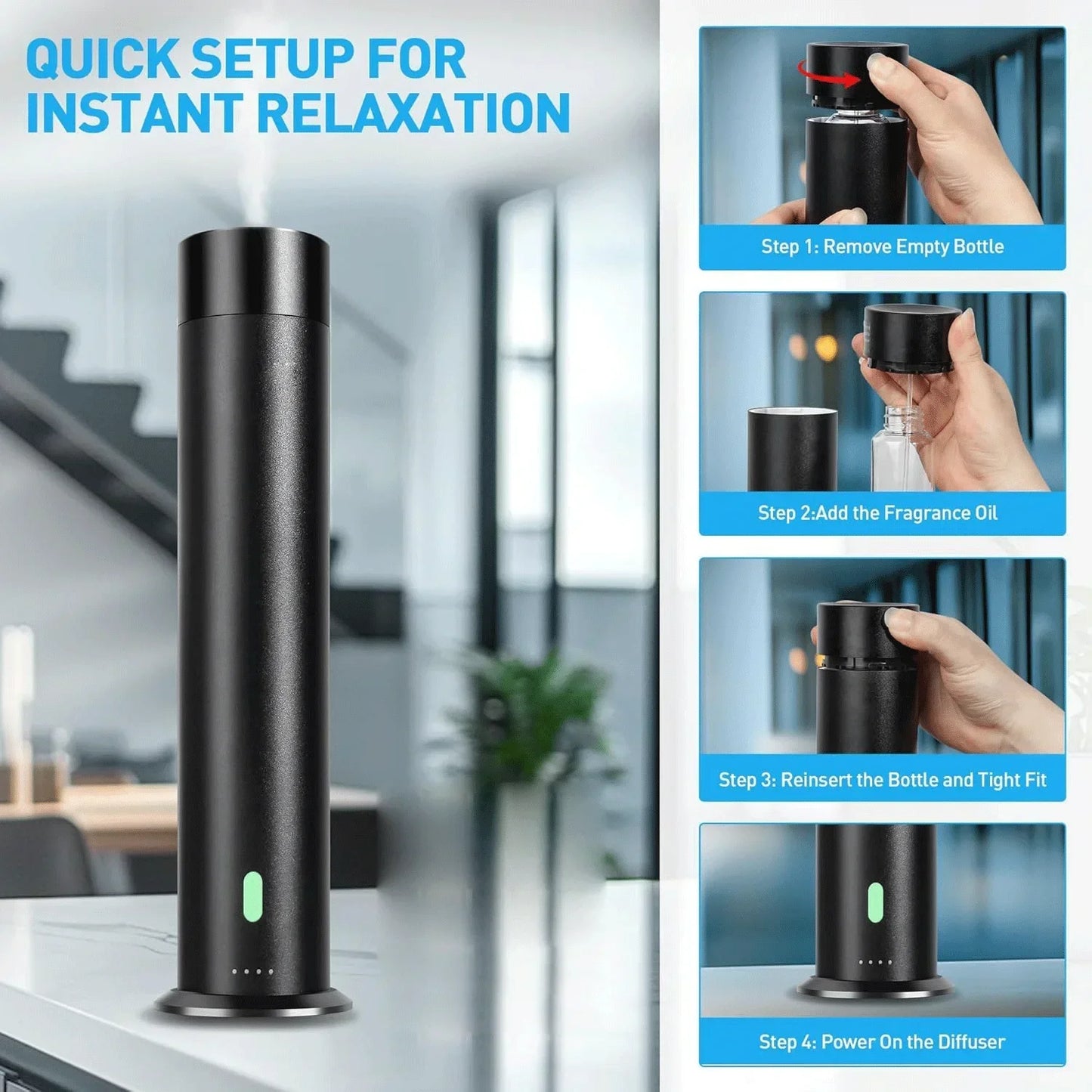 Luxury Diffuser Smart, Essential Oil Aroma Diffuser, Hotel Collection Scent Diffuser, WiFi & Remote Control Aromatherapy Diffuser, Premium Home Fragrance Machine, Modern Ultrasonic Diffuser, Bedroom Living Room Air Humidifier