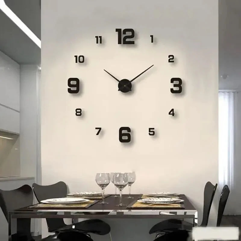 Luxury Wall Clock Modern Frameless Acrylic DIY Wall Clock Large Silent Decorative Wall Clock Minimalist Wall Stickers Clock for Living Room Kitchen