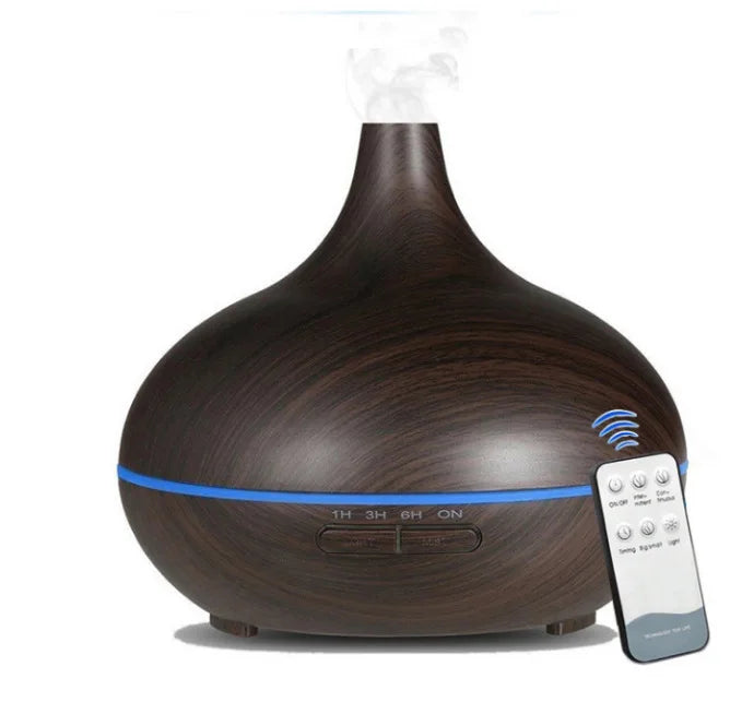 Diffuser 550ml Aroma Diffuser, Essential Oil Diffuser Humidifier, Ultrasonic Air Humidifier, Hotel Collection Fragrance Diffuser, Bedroom Aromatherapy Diffuser, Large Capacity Cool Mist Humidifier, LED Light Wood Grain Diffuser, Bedroom Decor