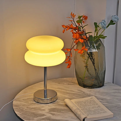 Table Lamp Bedside Lamp Luxury Macaron Modern LED Night Light Hotel Bedroom Decor Designer Glass Mushroom Lamp Nordic Minimalist Bedside Table Light Living Room Reading Lamp Ambient Lighting Contemporary