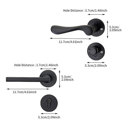 Door Handle Luxury Solid Wood Door Handle Silent Split Lock Modern Interior Door Lever Handle Matte Black Bedroom Bathroom Privacy Lock Minimalist Contemporary Home Hardware Heavy Duty Door Handle Set