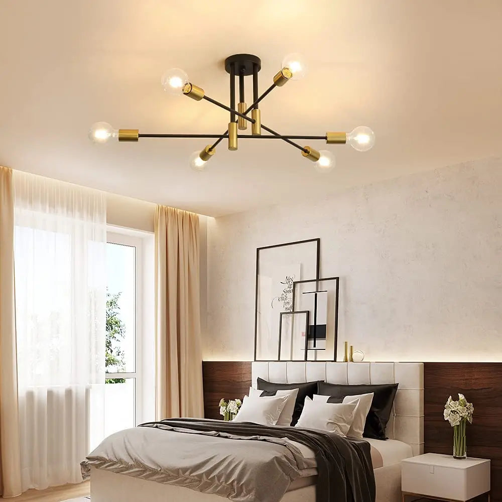 Ceiling Lights Luxury Modern Ceiling Lamp Ceiling Chandelier Hotel Lighting Fixture LED Sputnik Chandelier Nordic Ceiling Light Contemporary Bedroom Living Room Dining Room Foyer Hallway Restaurant Decorative Ceiling Lighting Gold Black Designer Lamp