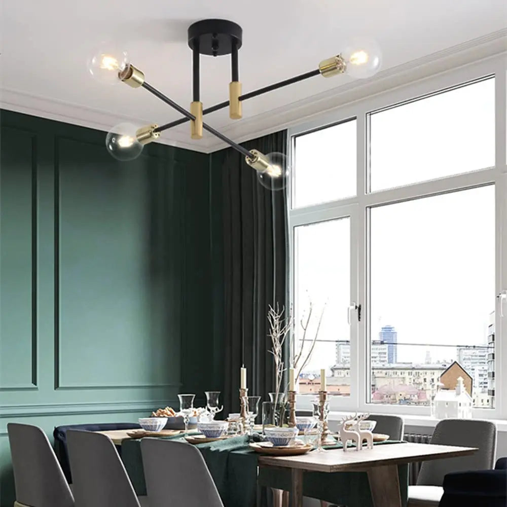 Ceiling Lights Luxury Modern Ceiling Lamp Ceiling Chandelier Hotel Lighting Fixture LED Sputnik Chandelier Nordic Ceiling Light Contemporary Bedroom Living Room Dining Room Foyer Hallway Restaurant Decorative Ceiling Lighting Gold Black Designer Lamp