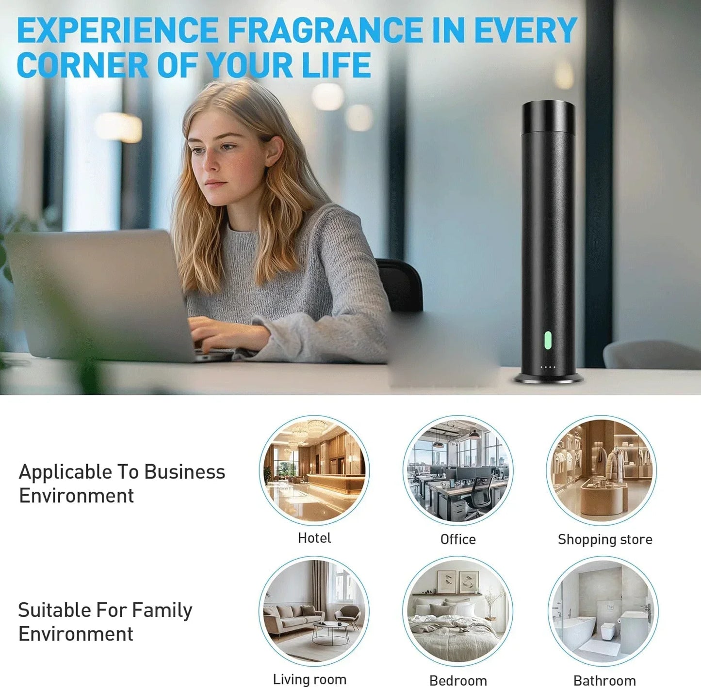 Luxury Diffuser Smart, Essential Oil Aroma Diffuser, Hotel Collection Scent Diffuser, WiFi & Remote Control Aromatherapy Diffuser, Premium Home Fragrance Machine, Modern Ultrasonic Diffuser, Bedroom Living Room Air Humidifier