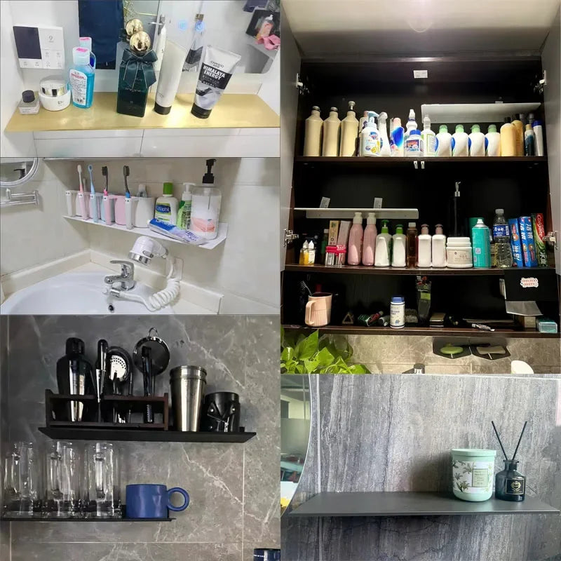 Floating Shelves Modern Wall Shelves Bathroom Storage Shelves Wall Mounted Organizer Shelves for Kitchen Bedroom Living Room