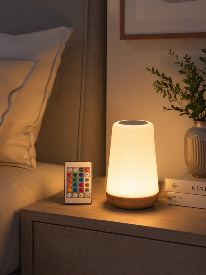 Luxury Bedside Lamp RGB Table Lamp Modern Nightstand Lamp LED Ambient Light for Bedroom Living Room Desk Home Decor