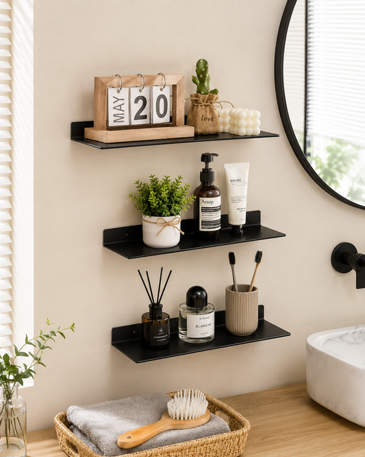 Floating Shelves Modern Wall Shelves Bathroom Storage Shelves Wall Mounted Organizer Shelves for Kitchen Bedroom Living Room