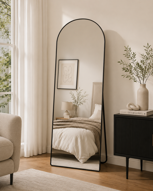 Full Length Mirror Floor Mirror Arched Body Mirror Large Standing Mirror Leaning Wall Mirror for Bedroom Living Room Dressing Room Home Decor