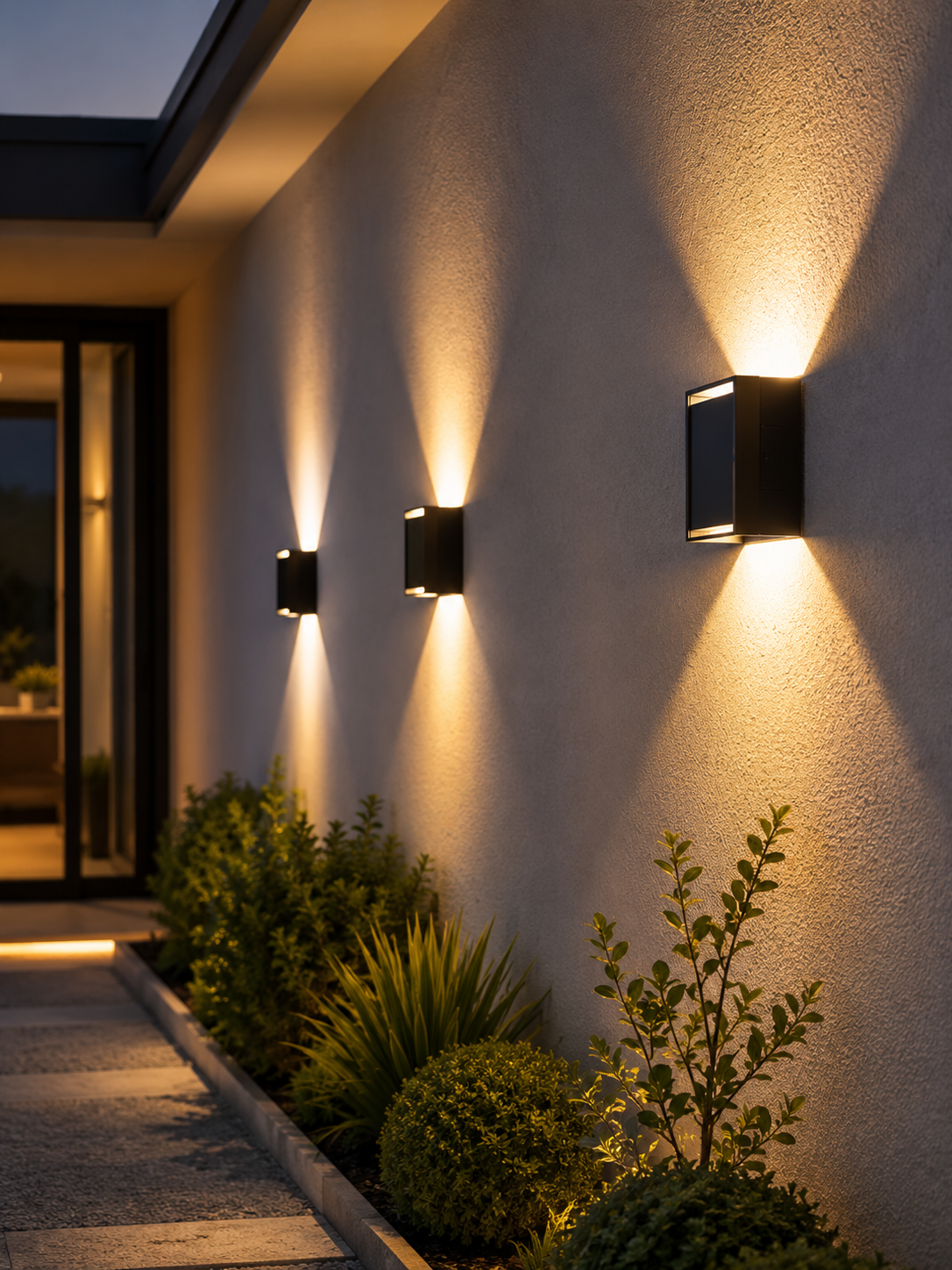 Solar Wall Lamp Outdoor LED Wall Lamp Modern Luxury Waterproof Exterior Light Solar Powered Up Down Wall Sconce Contemporary Garden Porch Patio Fence Villa Balcony Security Outdoor Lighting Fixture