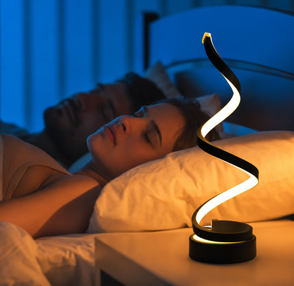 Luxury Modern Spiral LED Bedside Lamp, Designer Desk Table Lamp, Contemporary Decorative Nightstand Light, Minimalist Ambient Lighting, Elegant Bedroom Lamp, USB LED Night Light, Artistic Twisted Lamp for Bedroom Living Room Office Home Decor