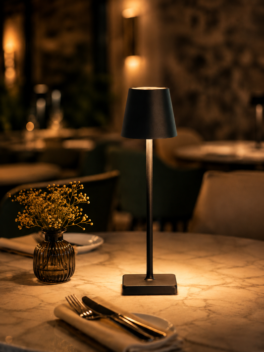Luxury Table Lamp Modern Restaurant Lamp Cordless LED Ambient Desk Lamp for Dining Table Hotel Bedroom Bedside Lamp Rechargeable Minimalist Decorative Wireless Night Light Contemporary Home Decor